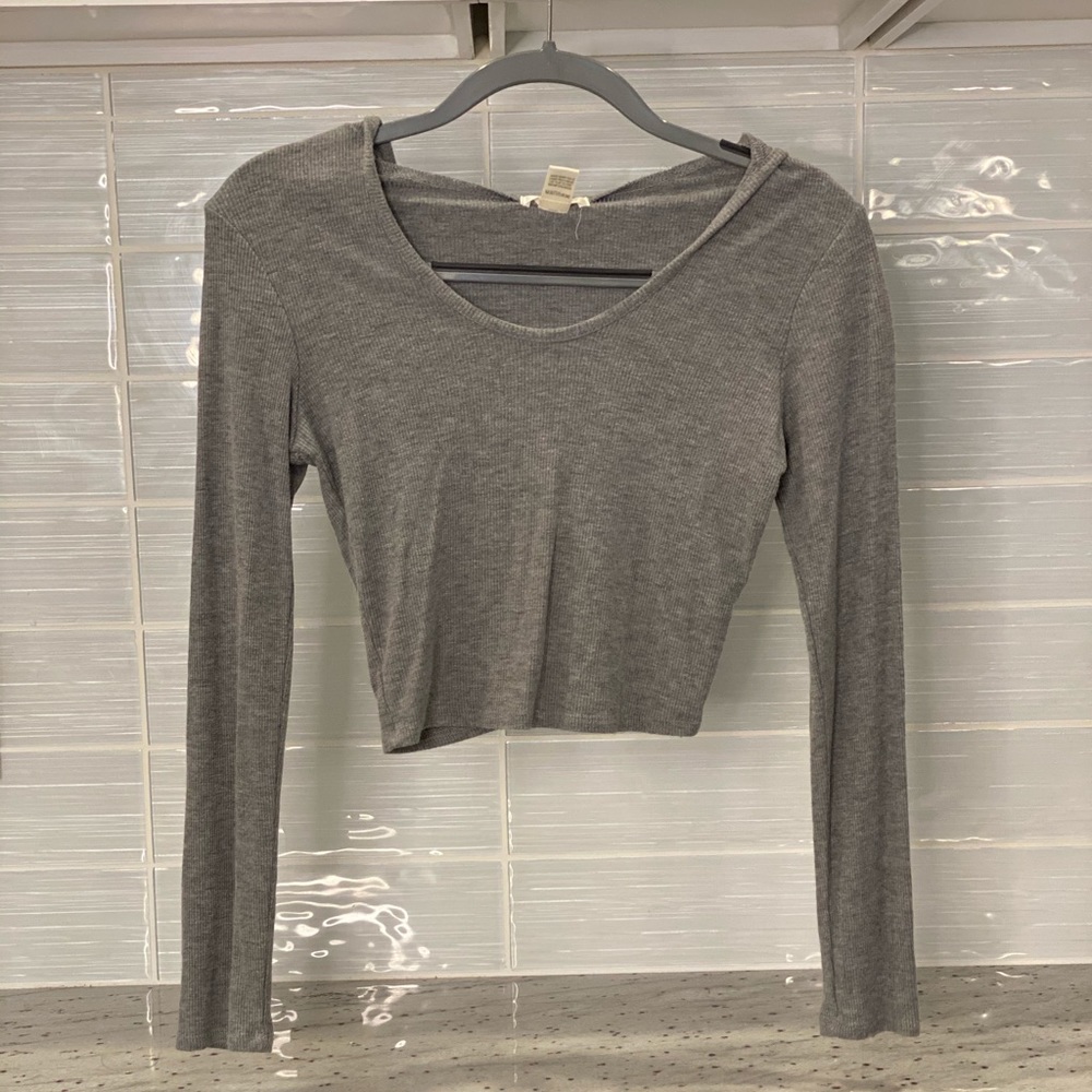 Ribbed Hooded Crop Top